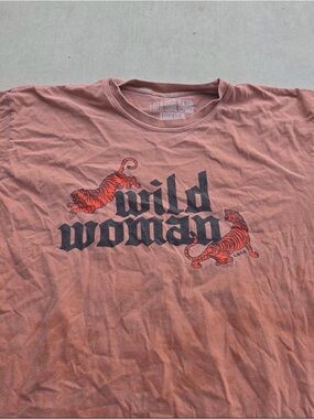 Dressed in LALA Rust Pink "Wild Woman" Short Sleeve Tee
